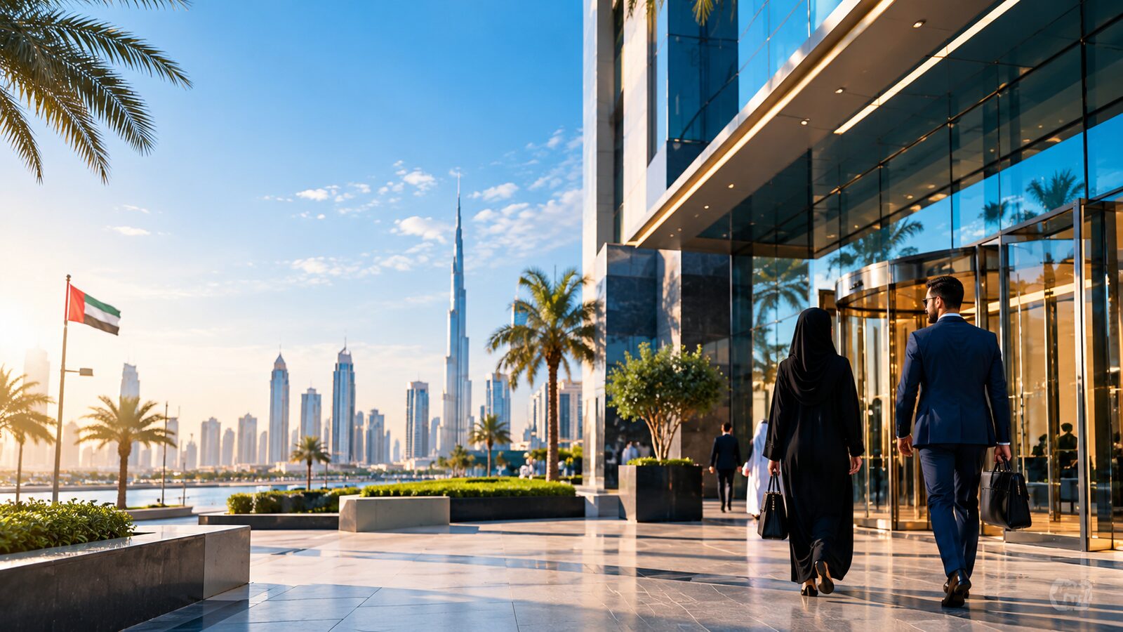 Modern UAE business district