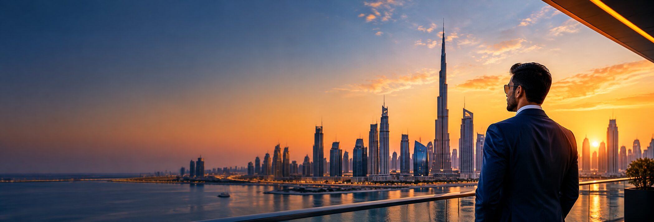 Dubai-inspired business skyline